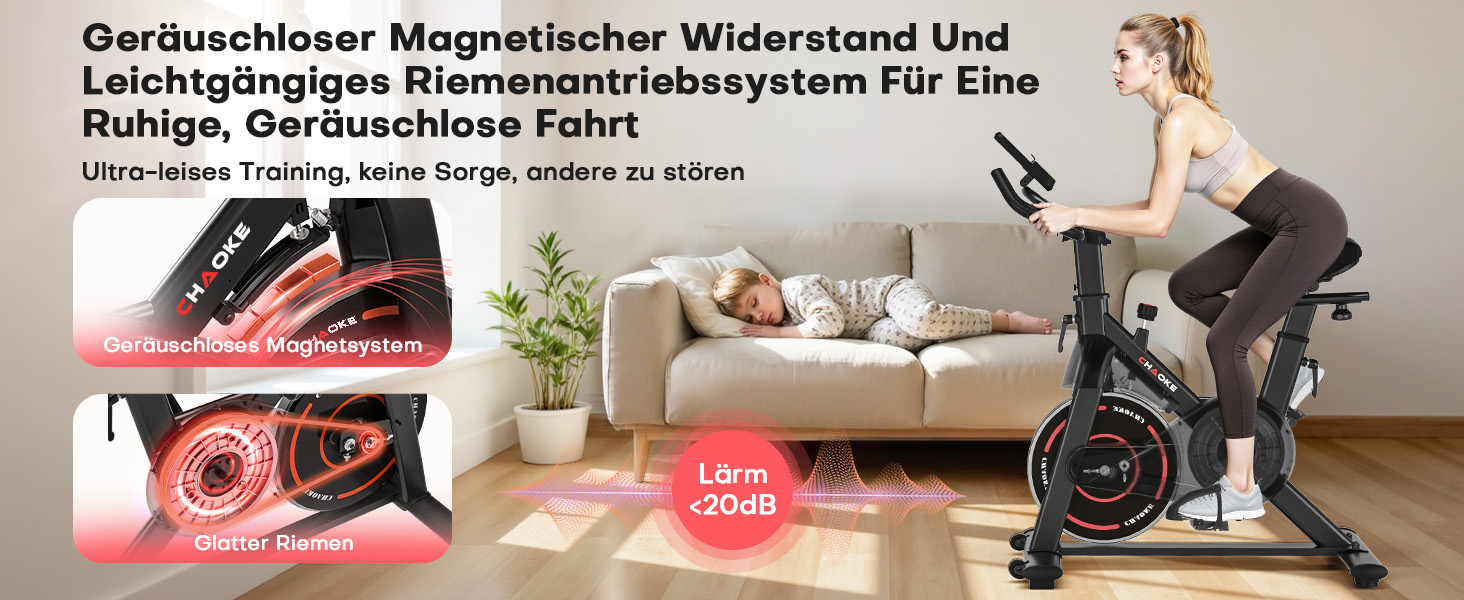 Hometrainer CHAOKE з LCD-монітором: тихе кардіотренування вдома, до 150 кг, чорно-синій