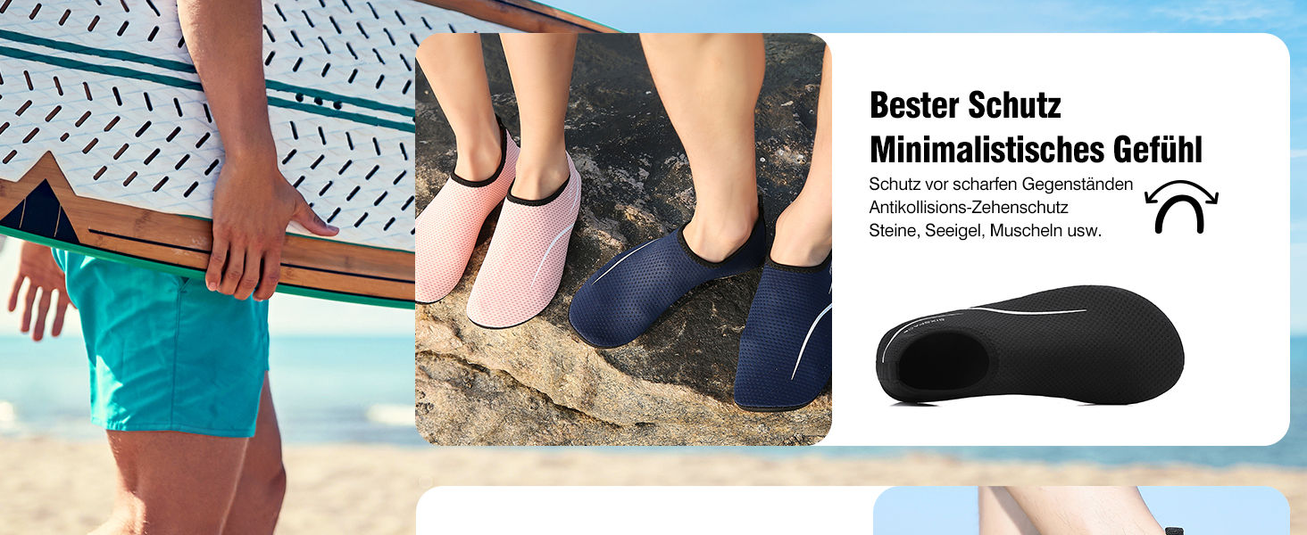 Шкарпетки для плавання та водних видів спорту (чоловічі/жіночі) – дихаючі, швидковисихаючі, розмір 34-47, колір чорний