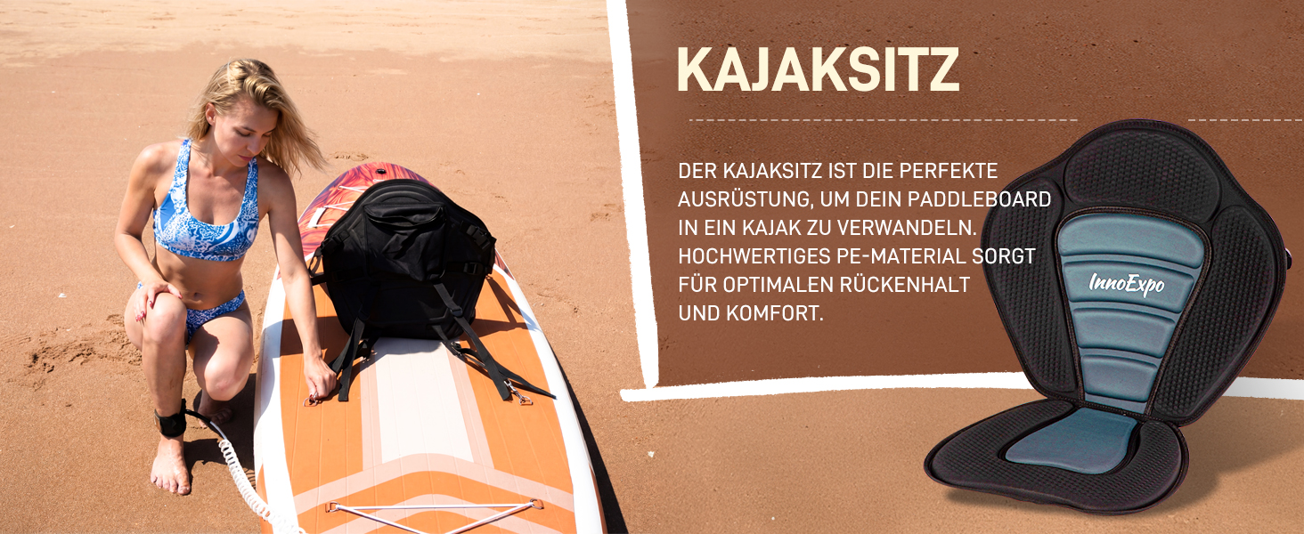 Надувні SUP-дошки InnoExpo 11' з преміум аксесуарами: широка, стабільна дошка з антиковзким деком для підлітків та дорослих (дерево)