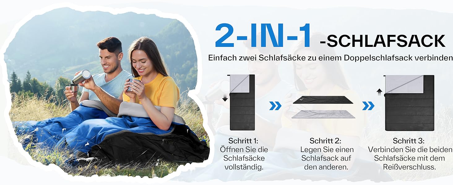 Сплячий мішок Sportneer 190x85 см: літній, легкий, водонепроникний, для кемпінгу, походів, подорожей, чорний