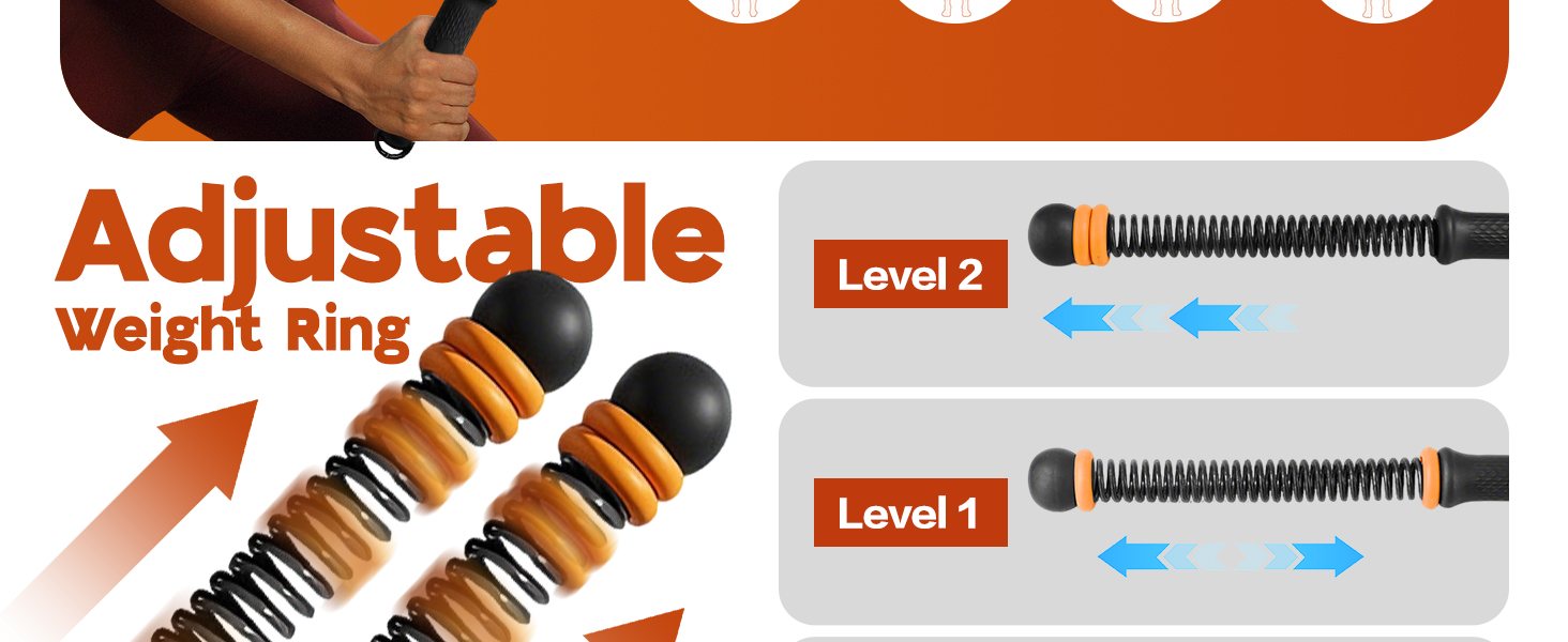 Важкі тренувальні канати, бойові канати без мотузки, бездротові тренувальні канати з регульованим обтяжувачем та ергономічною ручкою