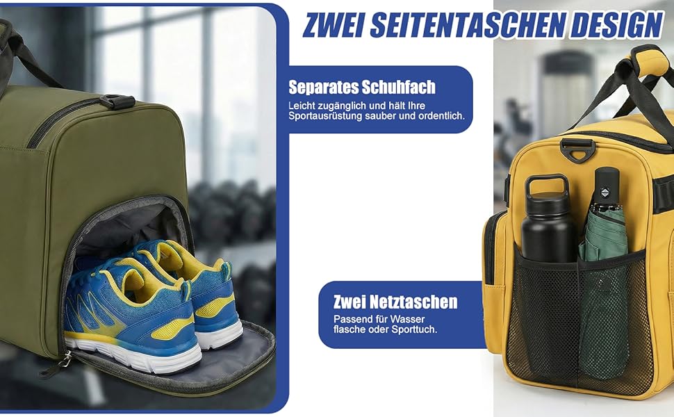 Спортивна сумка для подорожей 65Л з відділенням для взуття та мокрих речей, містка сумка для залу, плавання та коротких поїздок (Рожева)