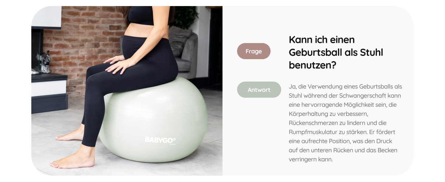 М'яч для пологів BABYGO – для вагітності, йоги, фітнесу та підготовки до родин. Комплект з книгою, план вагітності, фізіотерапія, пологів та відновлення. Екологічний, антивибуховий, 65 см.