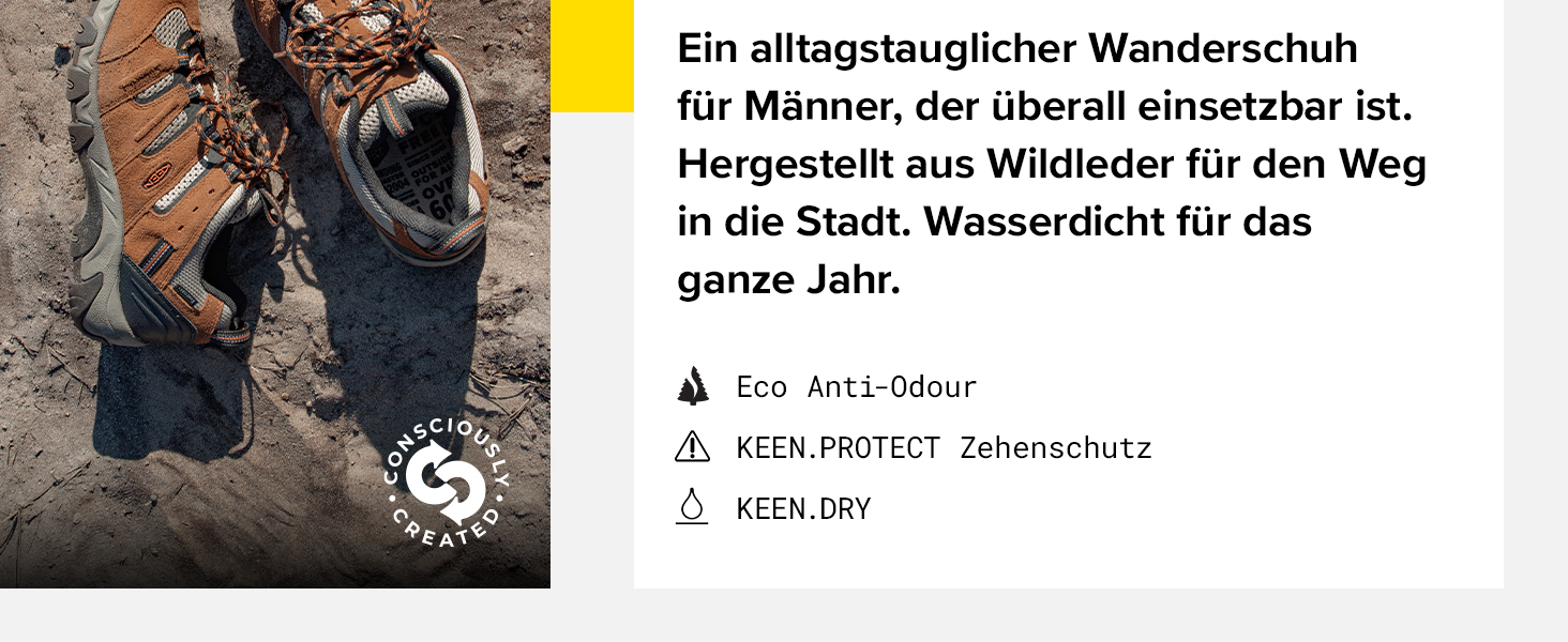 Чоловічі водонепроникні трекінгові черевики KEEN Headout Low Height - Bison Fossil Orange, 45 EU