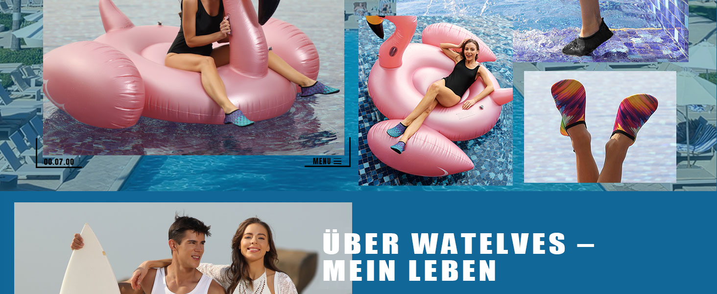 Водні черевики WateLves для жінок, чоловіків та дітей. Швидковисихаючі аквашузи для плавання, пляжу та серфінгу. Розмір 44/45 EU.