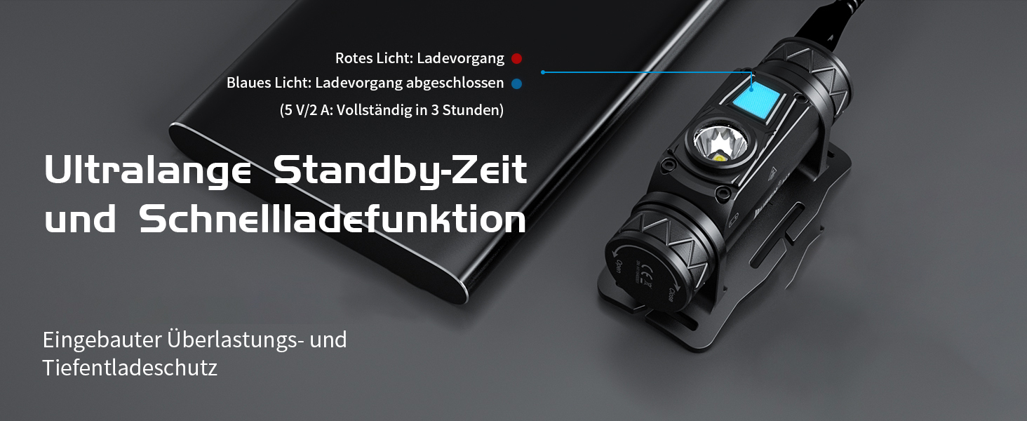 Налобний ліхтар WUBEN LED 1200 Люмен, акумуляторний USB, 10 режимів роботи, водонепроникний IP68, компактний ліхтар для кемпінгу, полювання та бігу