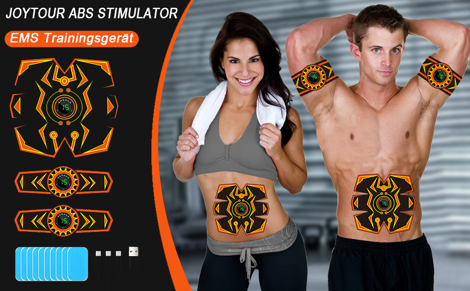 Електричний тренажер для пресу EMS, тренажер для живота, безпечний та ефективний, 6 режимів, 15 інтенсивностей, 10 шт. запасних електродів