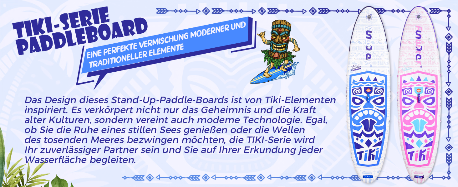 Надувний SUP Борд FunWater 10'6'–11'6' для всіх рівнів підготовки, з антиковзким EVA-деком, веслом, насосом та аксесуарами. Колір: блакитний/білий
