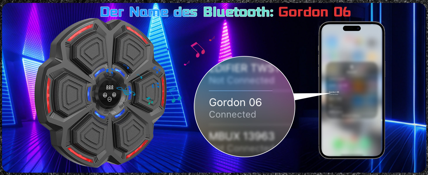 Музична боксерська машина з LED-підсвіткою та Bluetooth, 9 режимів швидкості, підрахунку ударів, рукавички в комплекті. Для дорослих та дітей