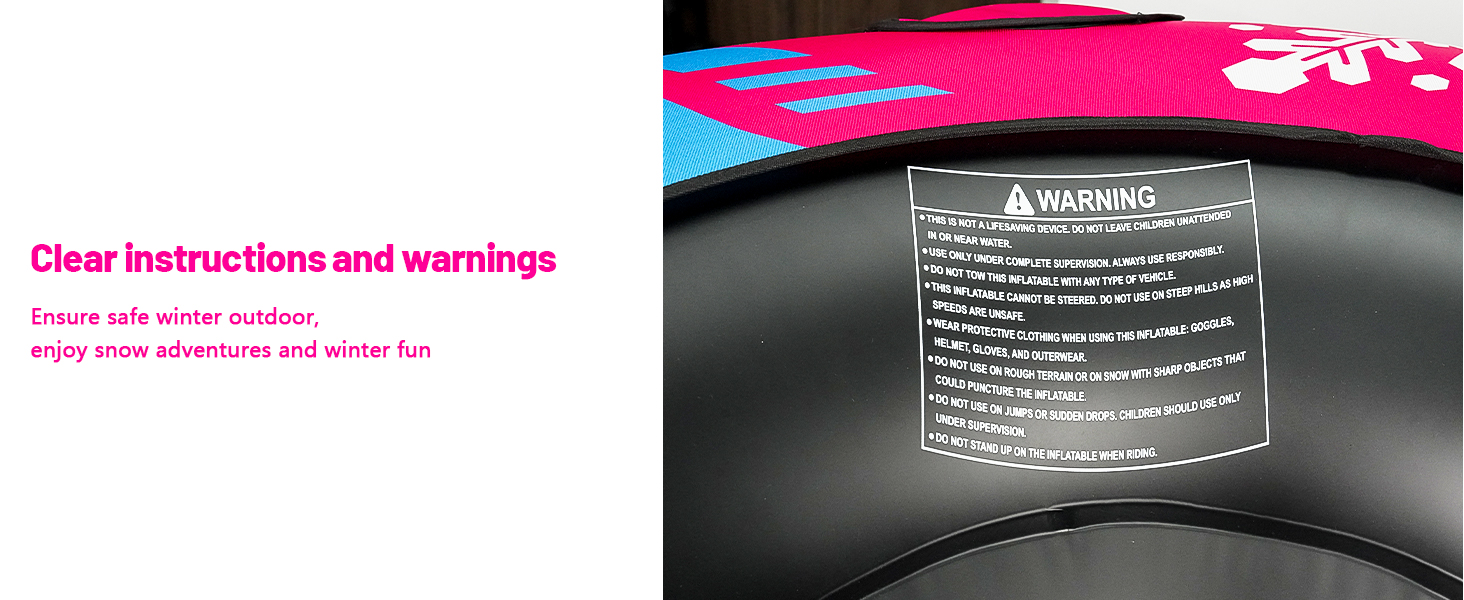 Надувний сніговий санки ZMLM, 120 см, для дорослих та дітей, міцний, з канвасовим покриттям, зимовий спорт, сімейний відпочинок (рожевий)