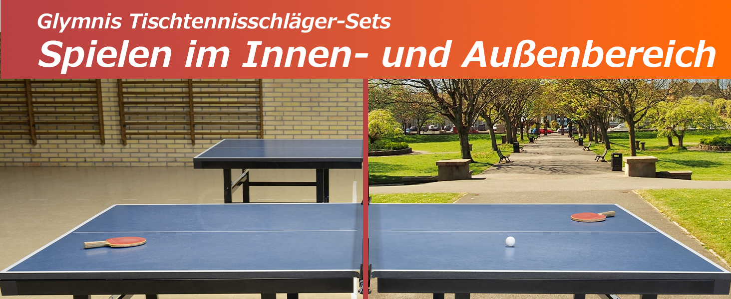 Набір для пінг-понгу Glymnis: 2 ракетки, 4 м'ячі, сумка. Підходить для початківців, сімей та професіоналів