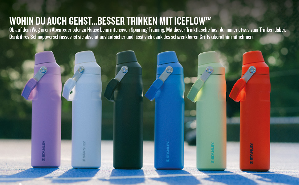 Термос-пляшка Stanley Iceflow Fast Flow 0.6 л, спортивна, тримає холод 10 годин, не протікає, BPA-free, для води, Tigerlily Plum, придатна для миття в посудомийній машині