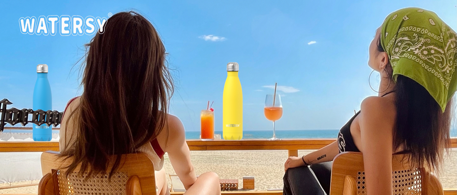 Термос-пляшка для спорту WATERSY 500 мл, нержавіюча сталь, дитяча, з подвійними стінками, чорна, без BPA