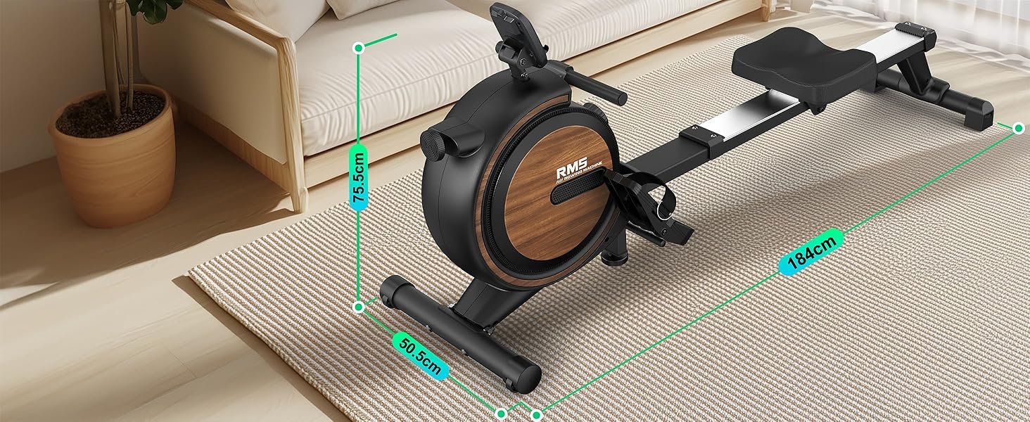 Рядок RM5 Magnetic: Гребний тренажер з магнітним навантаженням, Bluetooth, до 170 кг