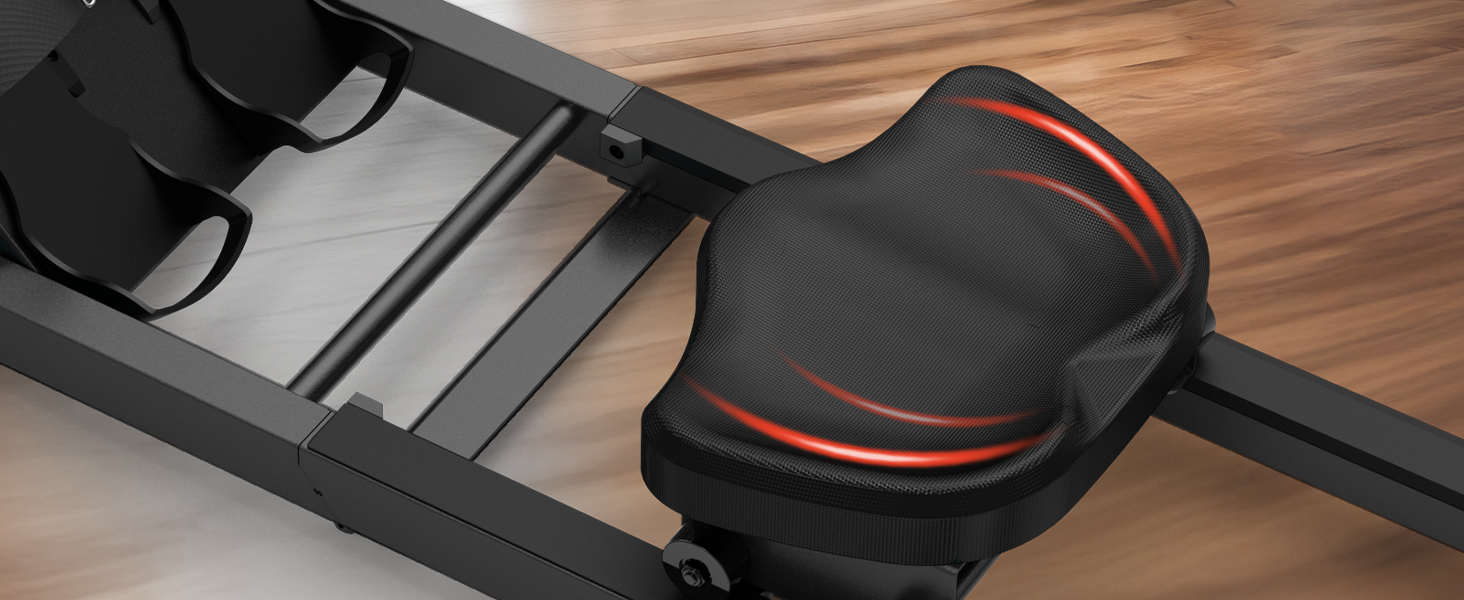 VOWVIT Весловий тренажер для дому з водним опором, складаний, з Bluetooth-дисплеєм, регульованим тримачем для планшета, до 160 кг, 2 роки гарантії, чорний