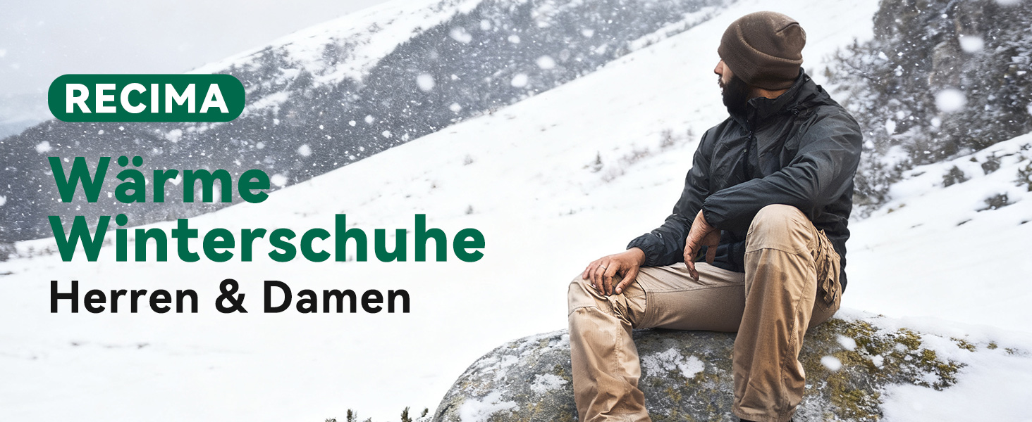 Зимові черевики чоловічі та жіночі – теплі, з підкладкою, зимові чоботи, чоботи для снігу, легкі, неслизькі, для активного відпочинку, трекінгу, снігу та повсякденного носіння, 38 EU, Хакі Gb189