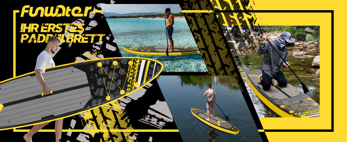 Надувний SUP Борд FunWater 10'6'–11'6' – комплект з аксесуарами для всіх рівнів підготовки