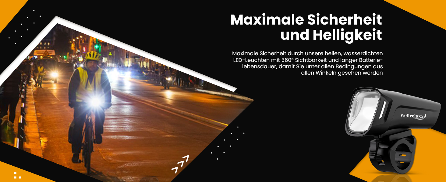 LED велосипедний ліхтар комплект USB, 100 LUX, StVZO, переднє і заднє світло з стоп-сигналом