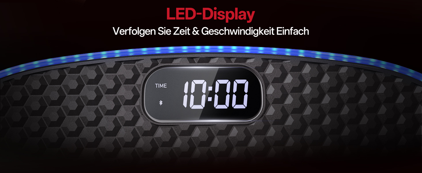 Віброплатформа JOROTO JV50/JV60 з 3 моторами, 4D вібрація, Bluetooth, LED-підсвітка для дому, до 158 кг, 10 режимів та 120 рівнів