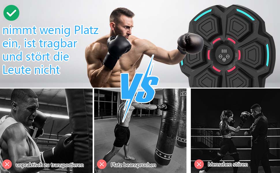 Музична боксерська машина TECKZOON Bluetooth, електронна, з підключенням Bluetooth, для тренувань, настінна ціль