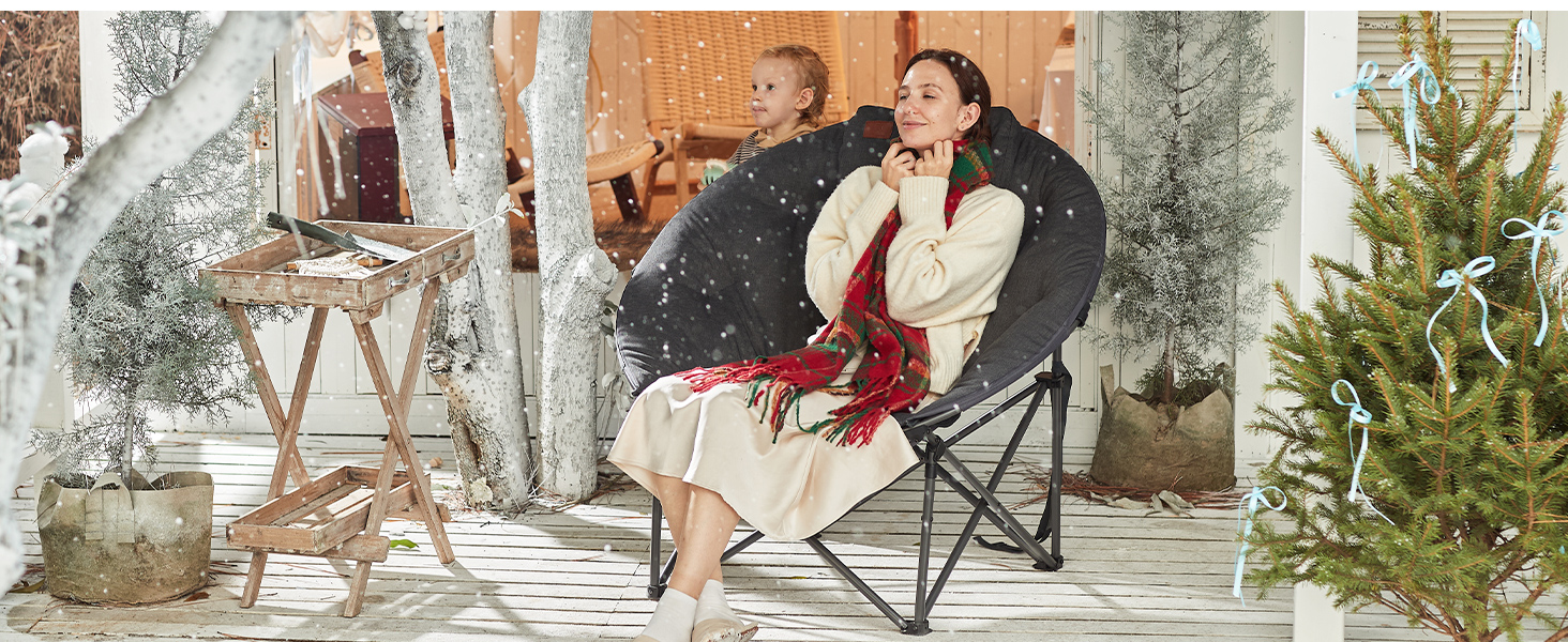 Крісло для кемпінгу EVER ADVANCED Luxus Moonchair XXL: широке, з подушкою, 150 кг, сіре