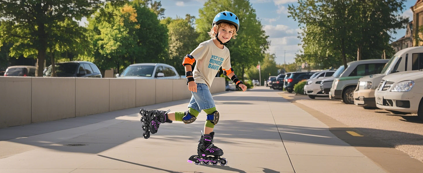 Роликові ковзани дитячі регульовані для дівчаток та хлопчиків, ролики інлайне з світловими колесами, розмір EU 32-36