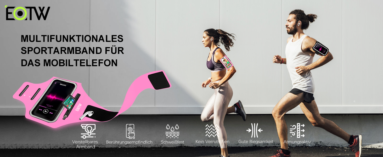 Спортивний браслет EOTW для бігу: тримач для телефону з кишенею для AirPods (5.5-6.0 дюйми)