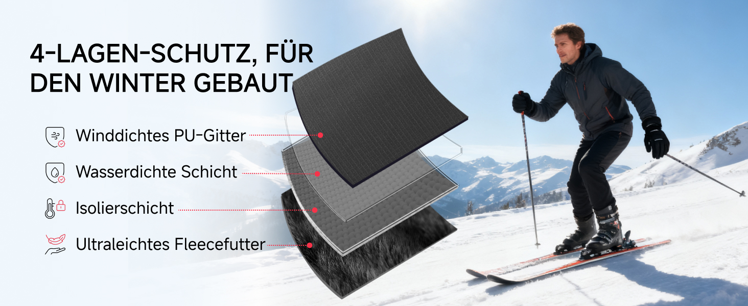 Терморукавички Trendoux для чоловіків та жінок: теплі, водонепроникні, вітронепроникні рукавички для велосипеда, катання на лижах, бігу з підтримкою сенсорного екрану та м'яким флісовим підкладкою, чорні