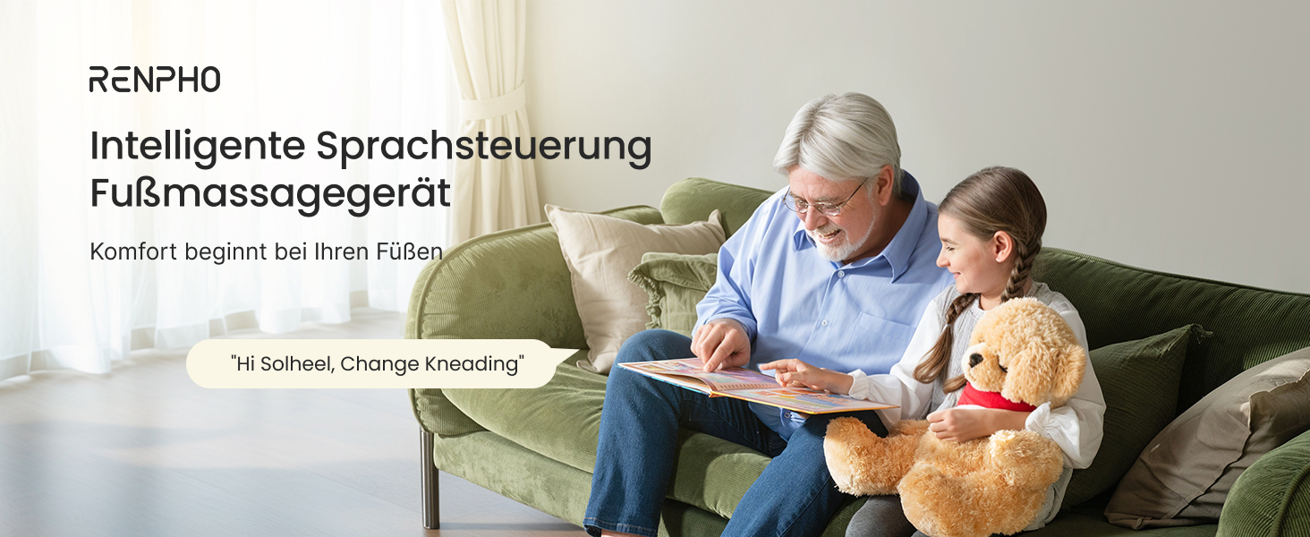 Масажер для ніг RENPHO з підігрівом, Shiatsu масажер для ніг при п'яткової фасції, подарунок на Різдво для жінок та чоловіків, бездротове керування, голосове керування (Новинка), Бежевий