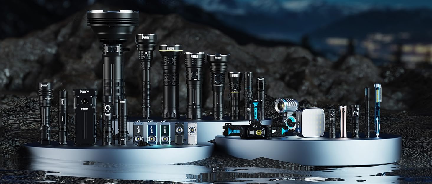 Ліхтарик WUBEN C2 LED: 2000 люмен, USB зарядка, тактичний, водонепроникний IP68, 4800mAh, 7 режимів, 6500K
