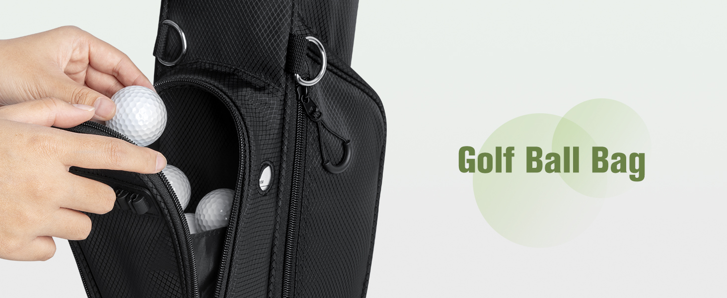 Сумка для гольфу на штативі, легка, для 9 ключок, з роздільниками, водонепроникна, з кишенькою-холодильником, ергономічний плечовий ремінь, велика кишеня, унісекс, чорна A1