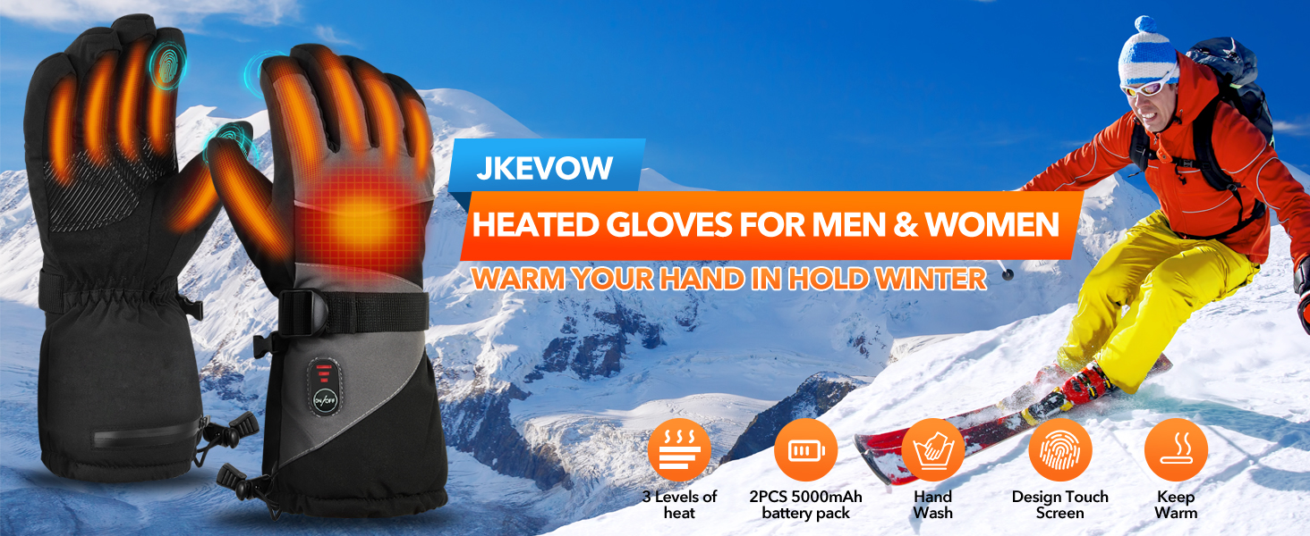 Гріючі рукавички для чоловіків та жінок, акумуляторні, 5V 5000mAh, 3 режими нагріву, для мотоцикла, велосипеда, походів, катання на лижах