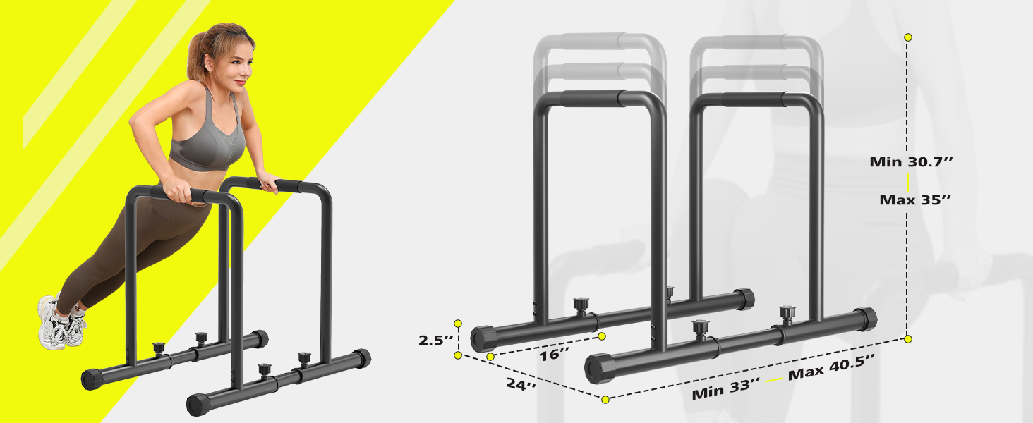 Регульовані Dip Bars Dip Station 500 кг, портативний і функціональний Dip Bar, фітнес-бар із захисним портом, міцна підставка для занурення, паралельна штанга для гімнастики