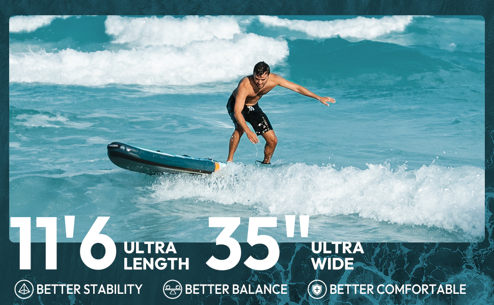 Надувна SUP-дошка ATPROSS 350x89x15 см, витримує до 200 кг, широка, для дорослих, з набором аксесуарів і рюкзаком, стійка, нековзка, для йоги, риболовлі та серфінгу