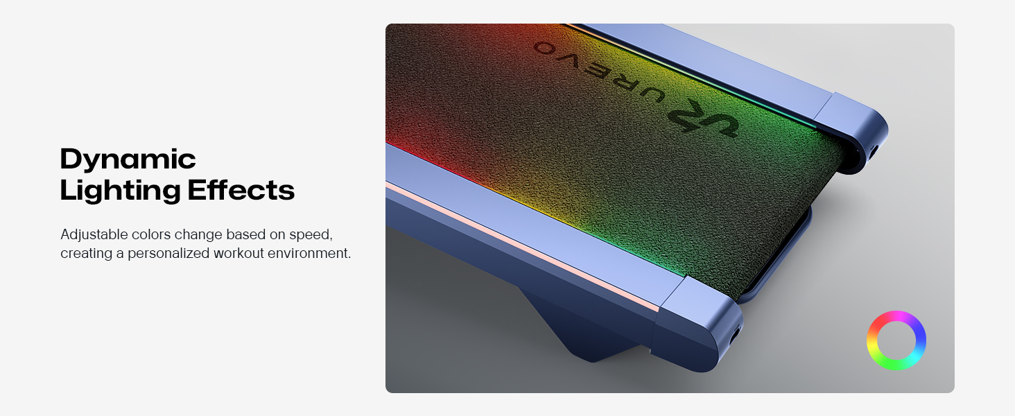 Бігова доріжка UREVO Smart Walking Pad з нахилом 14% для дому, підстільна, розширена бігова поверхня, LED-пульт, тиха безщіткова, швидкісне підсвічування, синій колір