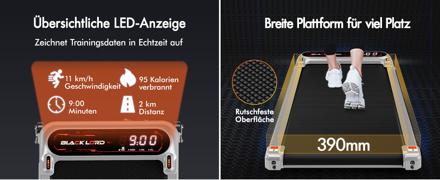 Біговий тренажер BLACK LORD X7 - Walking Pad з тихим мотором 3.0PS, до 130кг, Bluetooth, 3 рівня нахилу, антиковзаюча поверхня (Срібний)