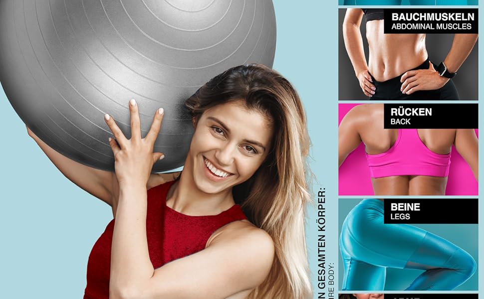 Фітнес-м'яч Body & Mind 50 см з насосом: для йоги, пілатесу та фітнесу