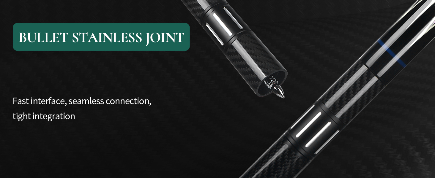 Kmise Professional Pool Queue Stick: професійний кий для більярду з канадського клена з низькою деформацією та телескопічним подовженням з вуглецевого волокна, комплект з шкіряною сумкою та аксесуарами для більярду, 538 г (зелений)