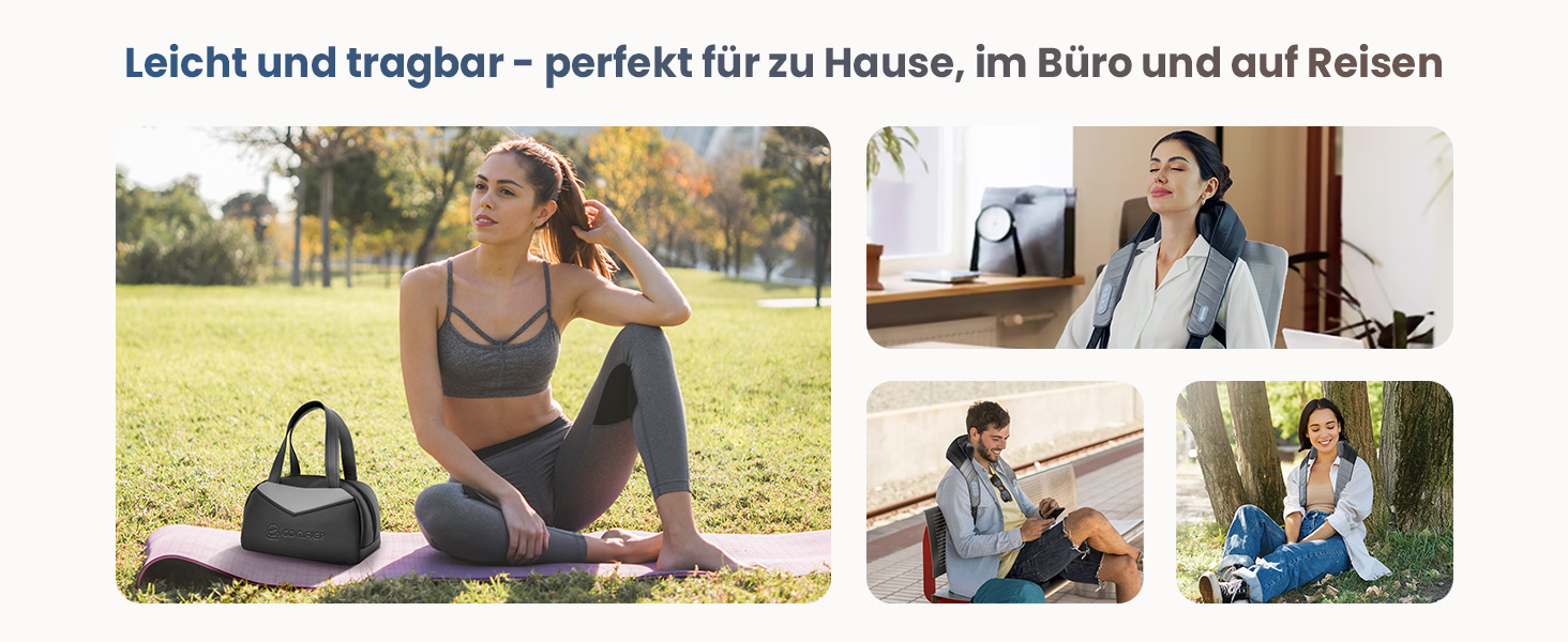 COMFIER 4D Шиацу масажер для шиї та плечей з підігрівом, бездротовий масажер для спини, шиї та плечей, для зняття болю в шиї, плечах і ногах, подарунок