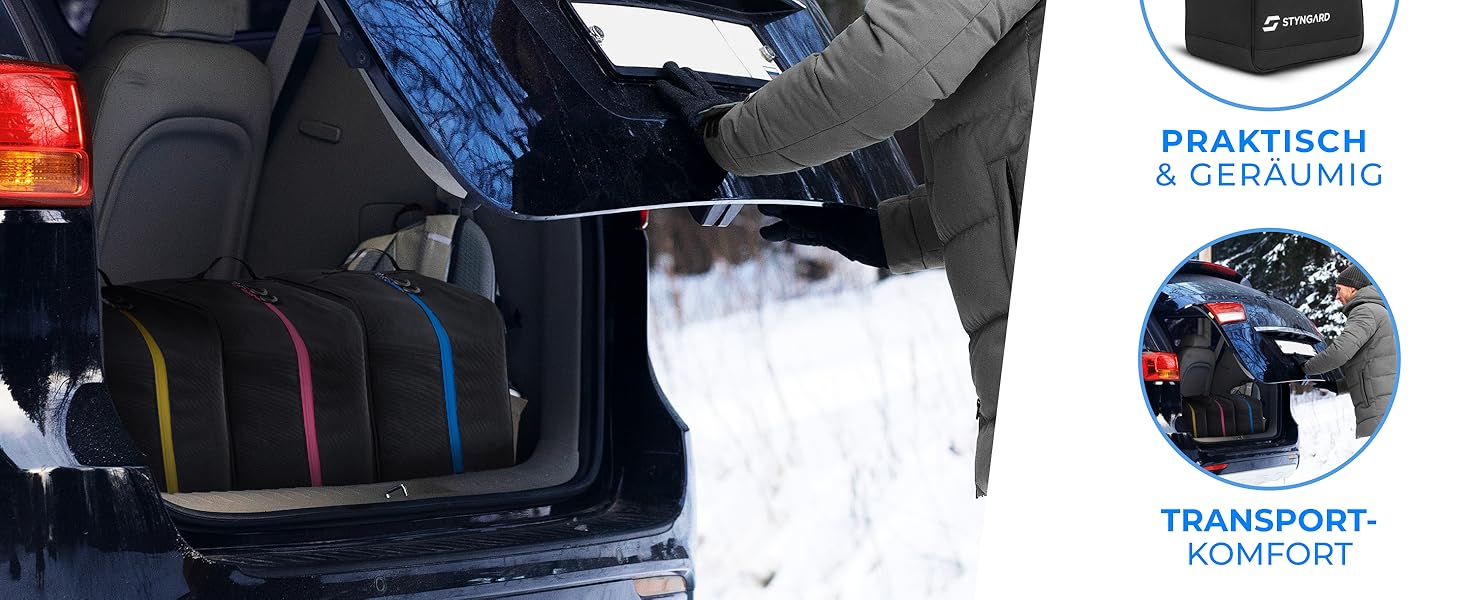 Чохол для лижних черевиків STYNGARD Cortina чорно-білий [38 л] - сумка для лижних черевиків з місцем для аксесуарів