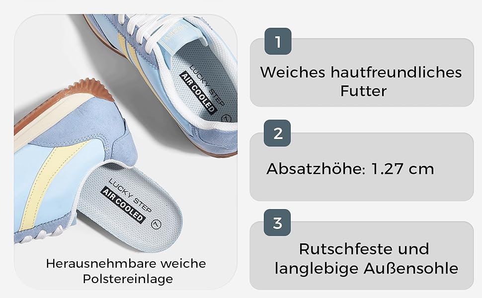 Жіночі ретро-кросівки LUCKY STEP: зручні повсякденні черевики 39 EU, синьо-жовті, з протиковзкою підошвою та дихаючою підкладкою