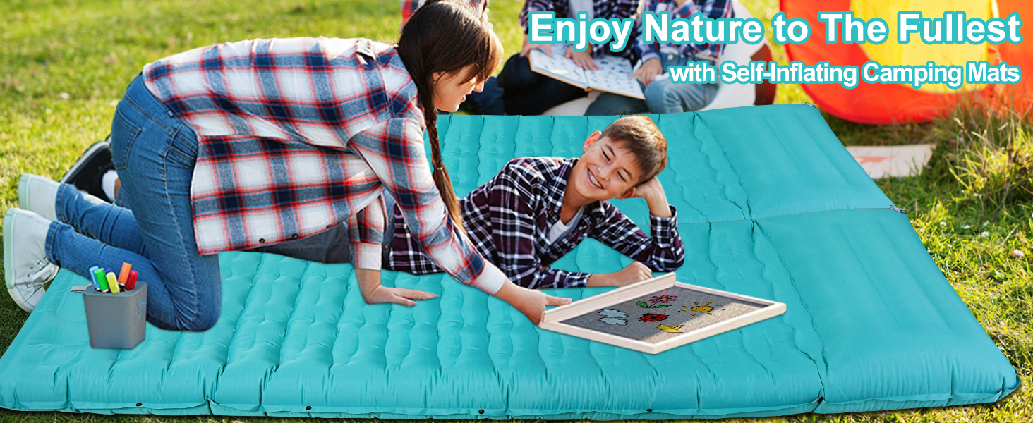 Саморозкладаючий килимок для кемпінгу DeeprBling Isomatte, 12 см, з помпою та подушкою, 200x68x12 см