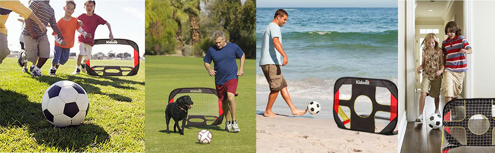 Дитячі ворота для футболу Kidodo, Pop-Up ворота, складані та портативні, для гри в приміщенні та на вулиці, 100 x 70 x 70 см