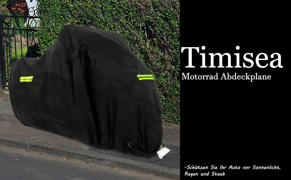 Захисний чохол для мотоцикла Motorrad з відбиваючими смугами, чорний, 245x105x125 см