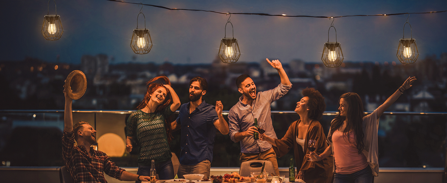 2 Сонячні ліхтарі для саду та вулиці, LED, водонепроникні, металеві, чорні, (діамант)