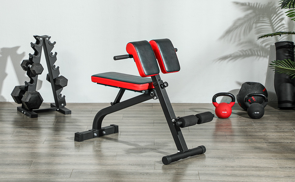 Спортивна лава SPORTNOW, складана, для дому, до 300 кг, сталь, чорна