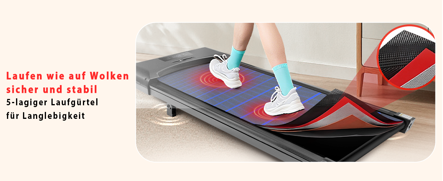WalkingPad Klappване біговий тренажер для дому – 1-6 км/год, регулювання нахилу 0-6%, 2.0PS, LED-дисплей, без підлокітників