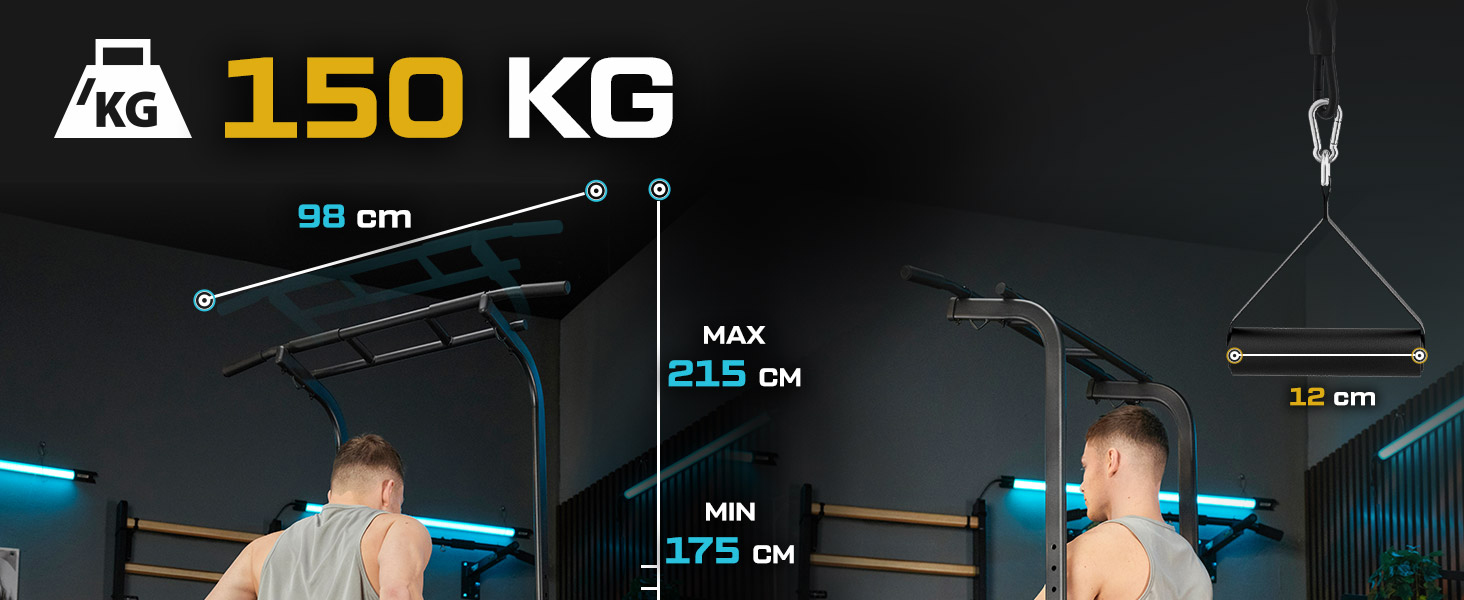 TREX SPORT Power Tower TX-150PR: турнік, бруси та силовий комплекс | Фітнес-станція до 150 кг