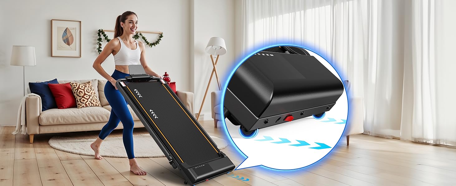 Бігова доріжка VOWVIT для дому, складаний: кут нахилу 7%, потужність 2.5 PS, максимальне навантаження 120 кг, швидкість 1-12 км/год