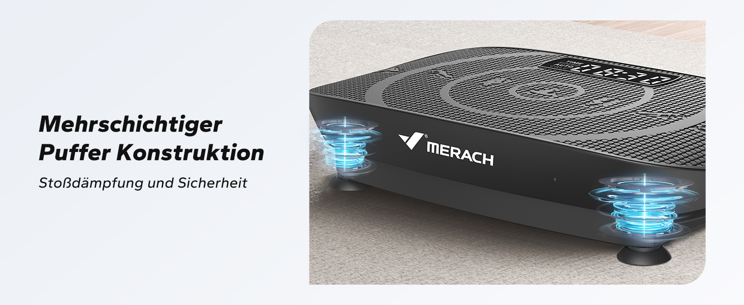 Вібраційна платформа MERACH для тренувань всього тіла, побудова та формування м'язів, автоматичне регулювання швидкості, Bluetooth-динамік, чорний